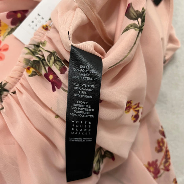 White House Black Market Womens Pink Floral Halter High-Low Dress  Sz 4