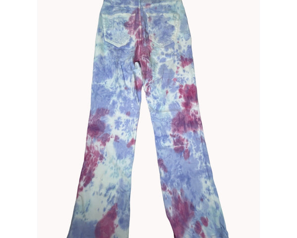 FashionNova Women's Multicolor Washed Tie-Die Straight Cut Jeans Sz 5