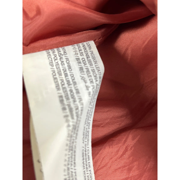 MNG Womens Pink Pigskin Leather Mini Skirt With Button Details Size XXS