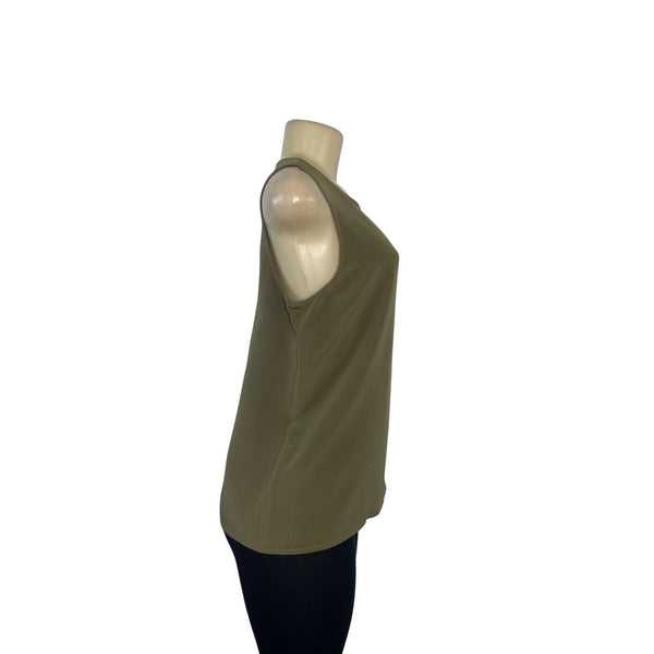 Collection Point Of View  Olive Green Sleeveless Blouse Womens Size S