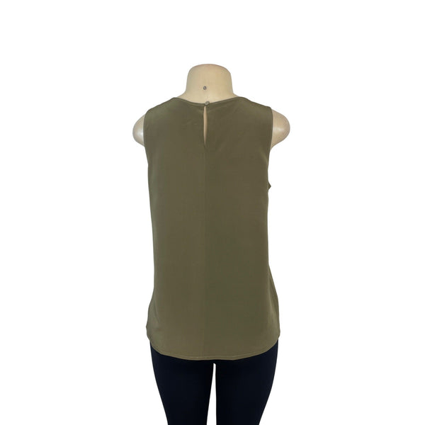 Collection Point Of View  Olive Green Sleeveless Blouse Womens Size S