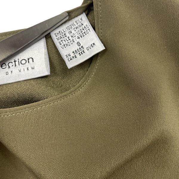 Collection Point Of View  Olive Green Sleeveless Blouse Womens Size S