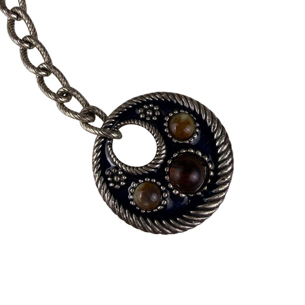 Chicos Womens Multicolor Silver-Tone Chain Link Adjustable Length Statement Belt