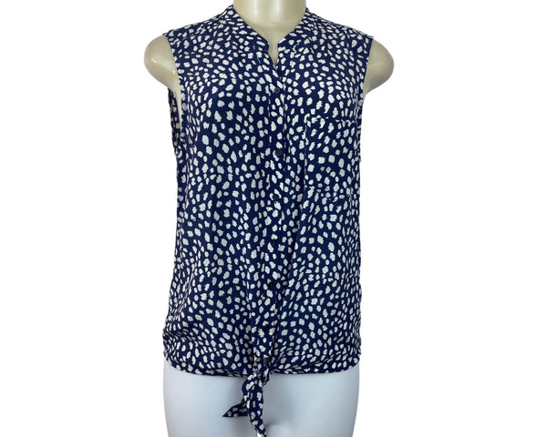 Joie Women's Navy Blue Sleeveless Blouse Sz M - NWT