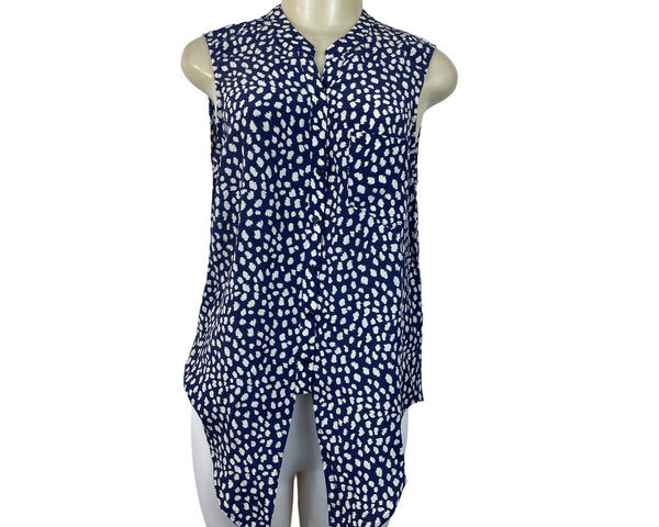 Joie Women's Navy Blue Sleeveless Blouse Sz M - NWT