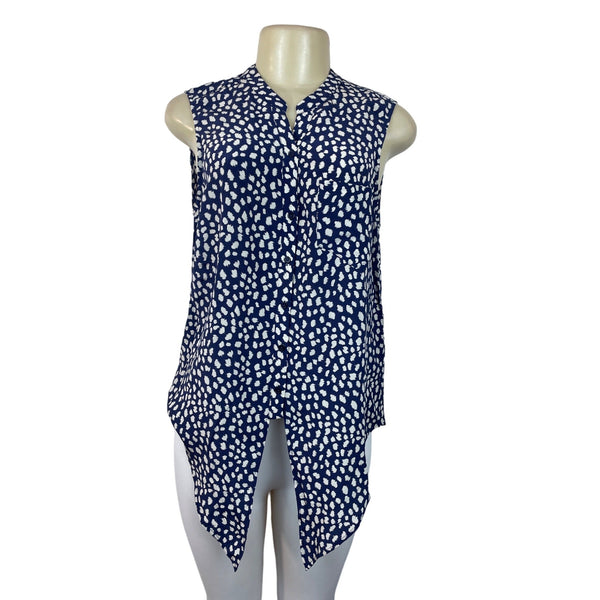 Joie Women's Navy Blue Sleeveless Blouse Sz M - NWT