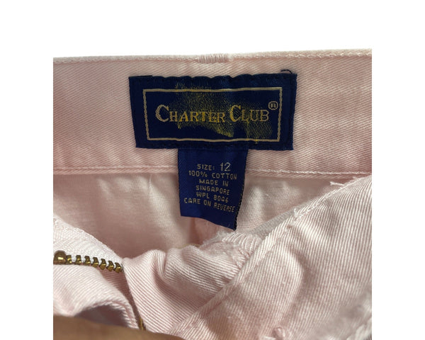 Charter Club Womens Pink Cotton Shorts Size 12 Durable Everyday Wear Stylish
