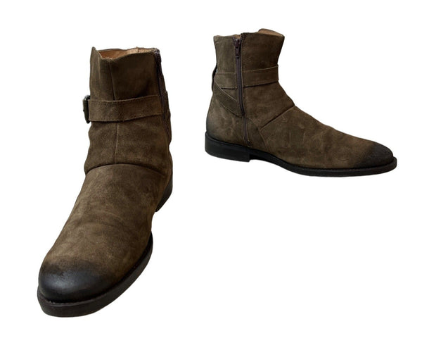 Johnston & Murphy Women's Brown Gunsmoke Suede Leather Whitaker Hbt Ankle Boots Sz 12 - NWB