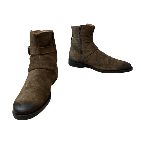 Johnston & Murphy Women's Brown Gunsmoke Suede Leather Whitaker Hbt Ankle Boots Sz 12 - NWB