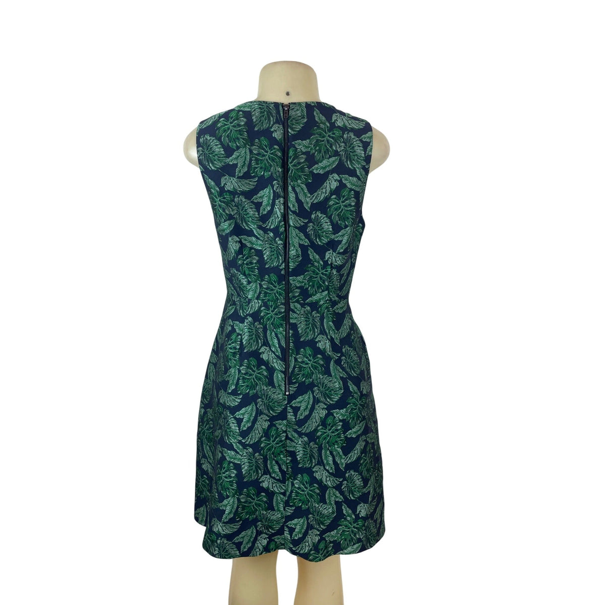 Tropical Leaf Print Sleeveless V-Neck Dress By Sam Edelman Size 8