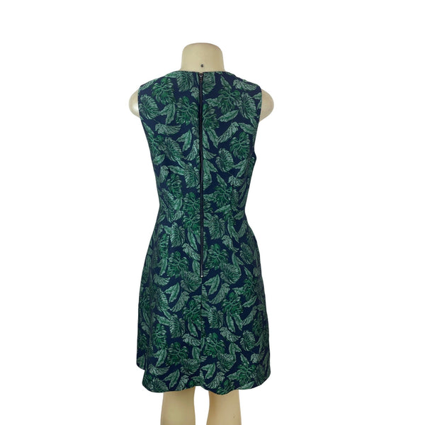 Tropical Leaf Print Sleeveless V-Neck Dress By Sam Edelman Size 8