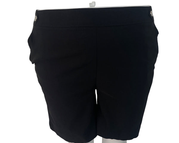 Rafaella Womens Black Stretch Shorts  Classic Fit Lightweight Comfortable Sz 18