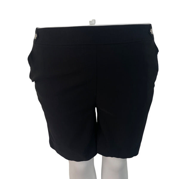 Rafaella Womens Black Stretch Shorts  Classic Fit Lightweight Comfortable Sz 18