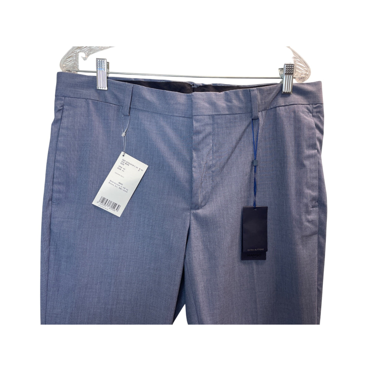 MNG Mens Blue Paulo Stretch & Tailored Formal Trousers Size 34 - NWT