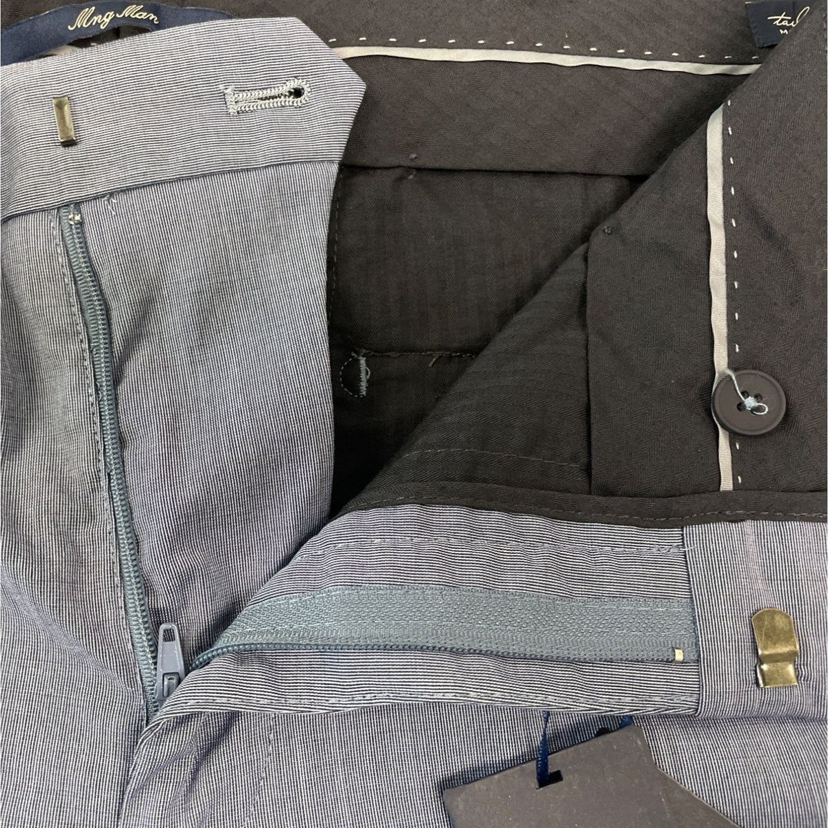 MNG Mens Blue Paulo Stretch & Tailored Formal Trousers Size 34 - NWT