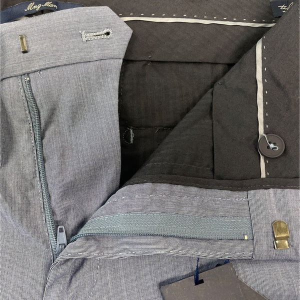 MNG Mens Blue Paulo Stretch & Tailored Formal Trousers Size 34 - NWT