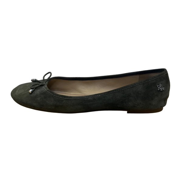 Lauren Ralph Lauren Women’s Dark Olive Suede Jayna Slip-On Ballet Flats Size 8.5