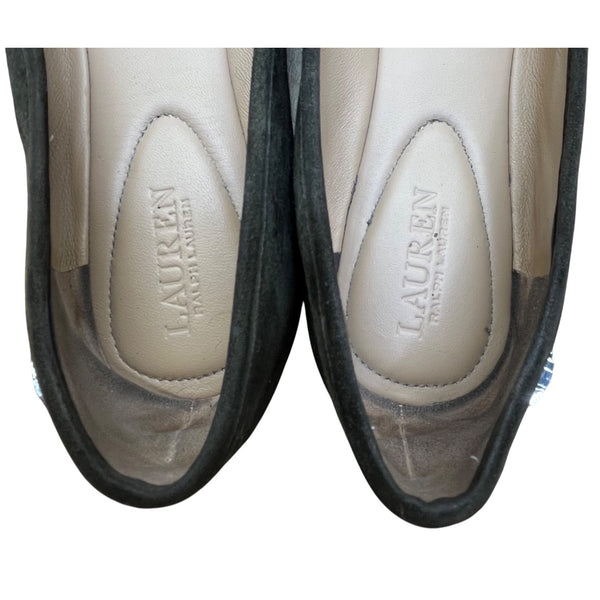 Lauren Ralph Lauren Women’s Dark Olive Suede Jayna Slip-On Ballet Flats Size 8.5