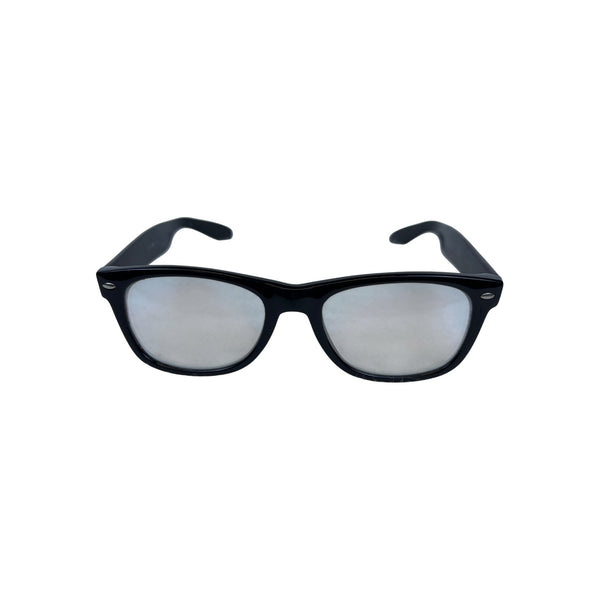 Black Unisex Plastic Eyeglasses Classic Frame Rectangular Full-Rim Clear Lenses