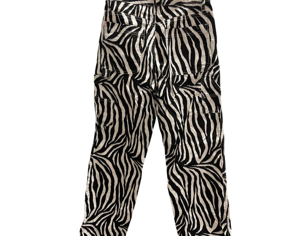BDG Womens Zebra Print Cotton Pants Black/White Size 24 Slim Fit Casual Stylish