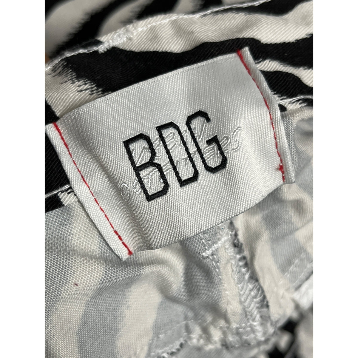BDG Womens Zebra Print Cotton Pants Black/White Size 24 Slim Fit Casual Stylish