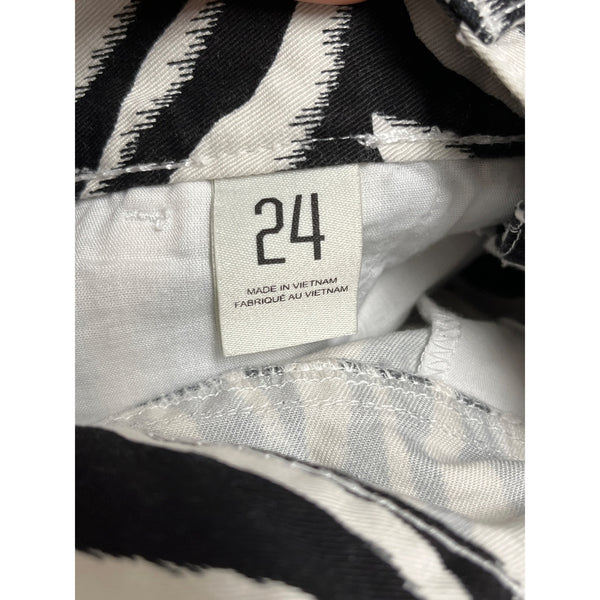 BDG Womens Zebra Print Cotton Pants Black/White Size 24 Slim Fit Casual Stylish