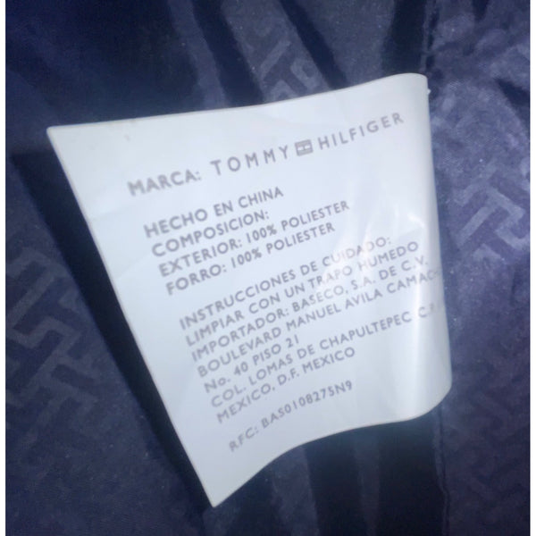 Tommy Hilfiger Women’s Red & Blue Canvas & Faux Leather Striped Accent Tote Bag