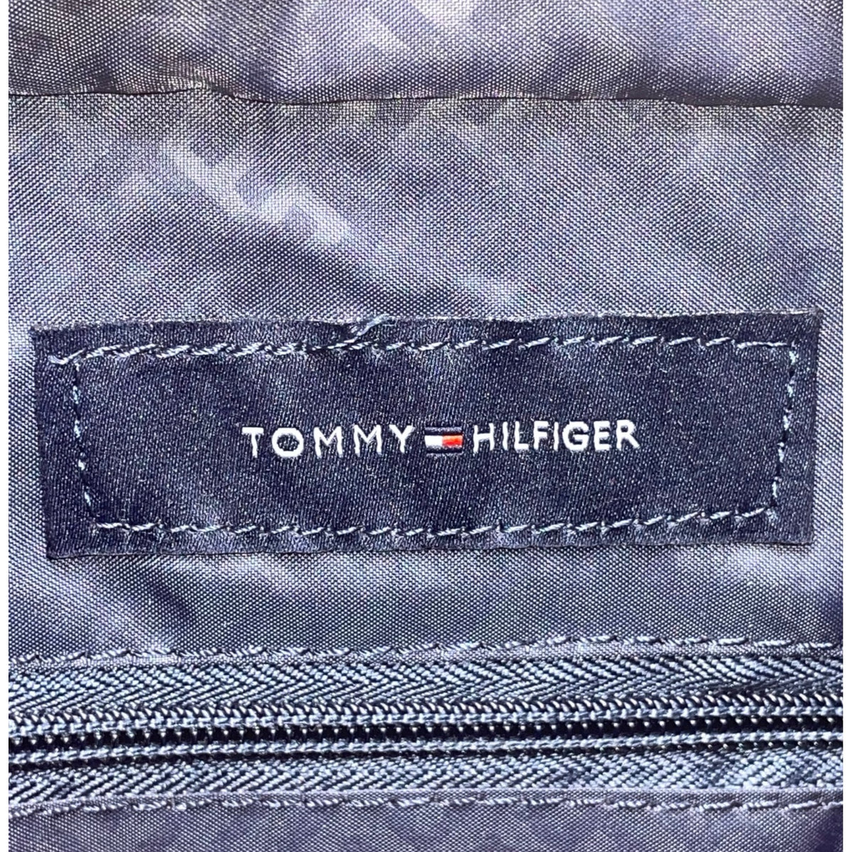 Tommy Hilfiger Women’s Red & Blue Canvas & Faux Leather Striped Accent Tote Bag