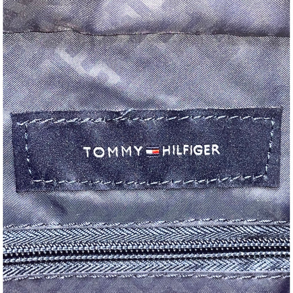 Tommy Hilfiger Women’s Red & Blue Canvas & Faux Leather Striped Accent Tote Bag
