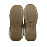 Dearfoams Womens Tan Suede-Like Faux Fur Lining Slip-On Slippers Clogs Sz 10