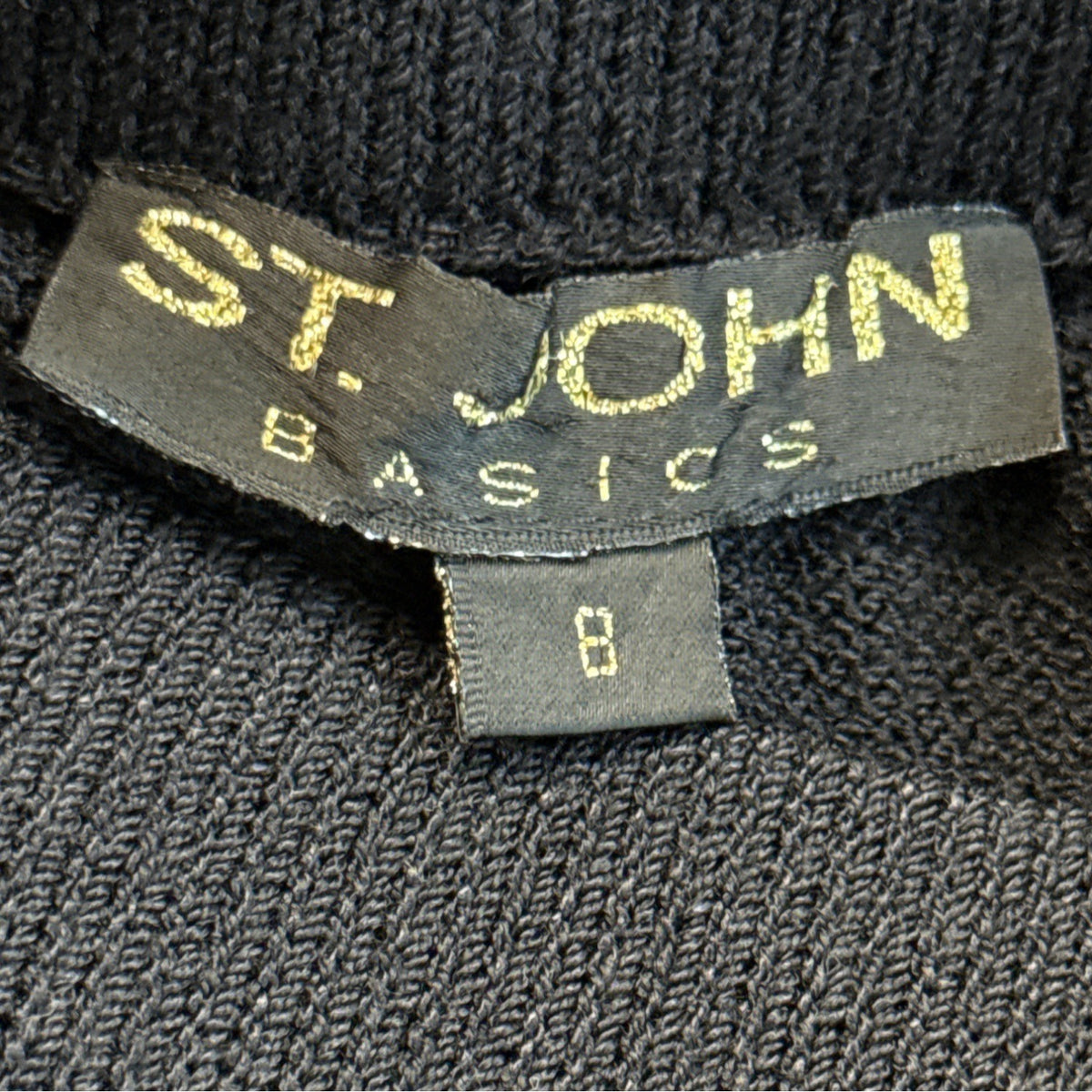 St. John Basics Black Knit Pencil Skirt Size 8