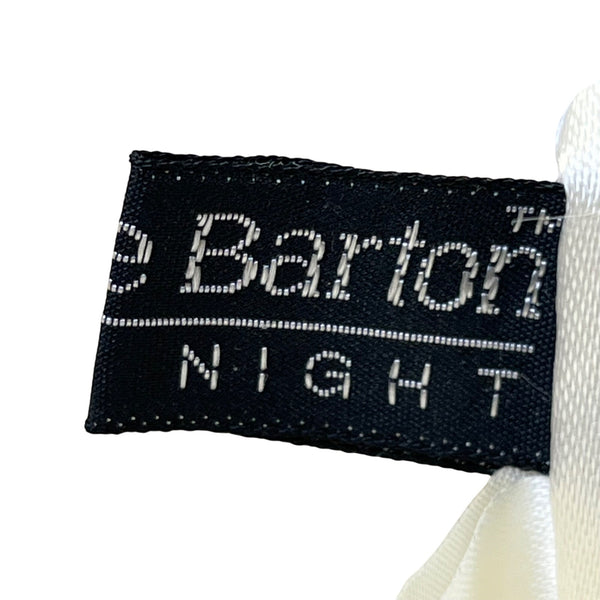 Carolyne Barton Women’s Ivory Satin & Beads Drawstring Evening Pouch Bag