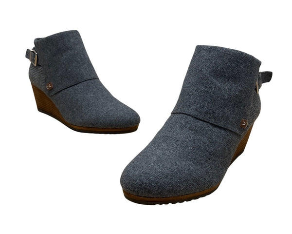 Dr. Scholls Create Women’s Gray Side Zipper & Buckle Wedge Ankle Booties Sz 10M