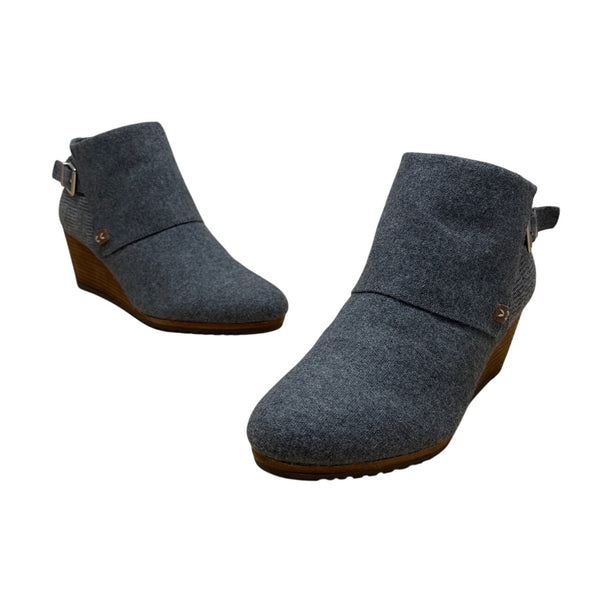 Dr. Scholls Create Women’s Gray Side Zipper & Buckle Wedge Ankle Booties Sz 10M