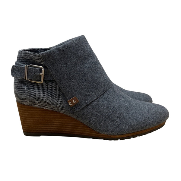 Dr. Scholls Create Women’s Gray Side Zipper & Buckle Wedge Ankle Booties Sz 10M