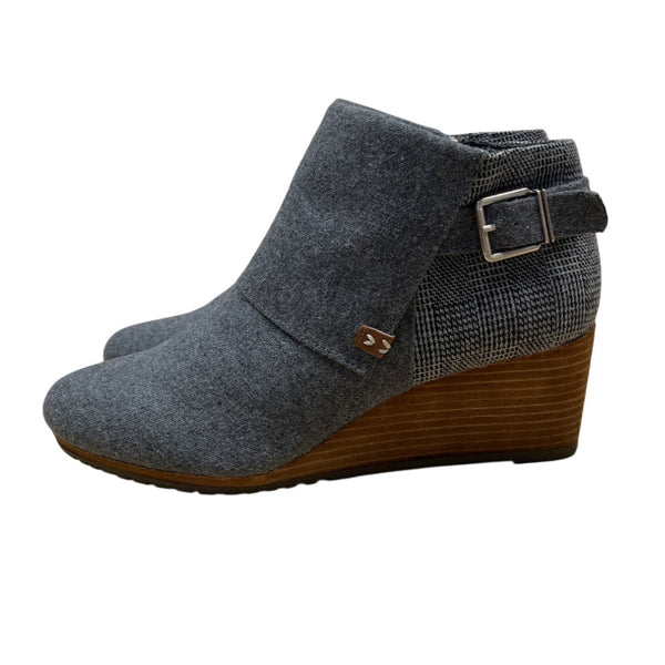 Dr. Scholls Create Women’s Gray Side Zipper & Buckle Wedge Ankle Booties Sz 10M