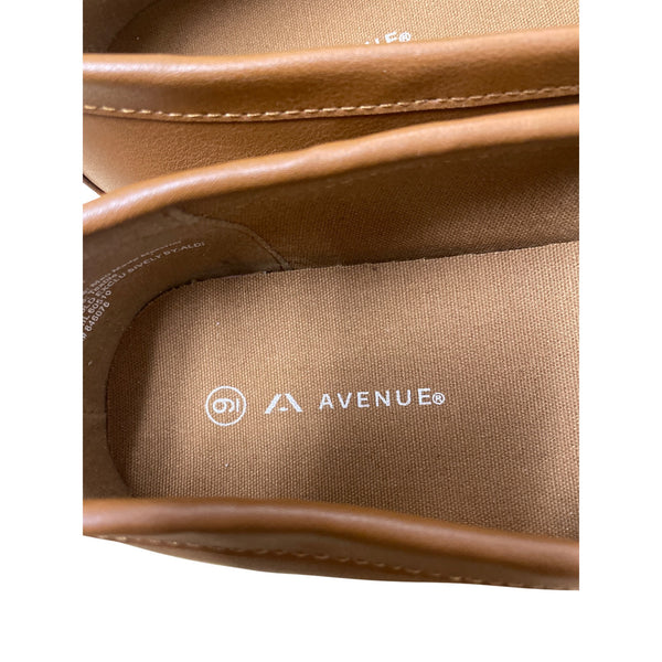 Avenue Mens Brown Casual Loafer Shoes Faux Leather Slip-On Style Size 9 NWT