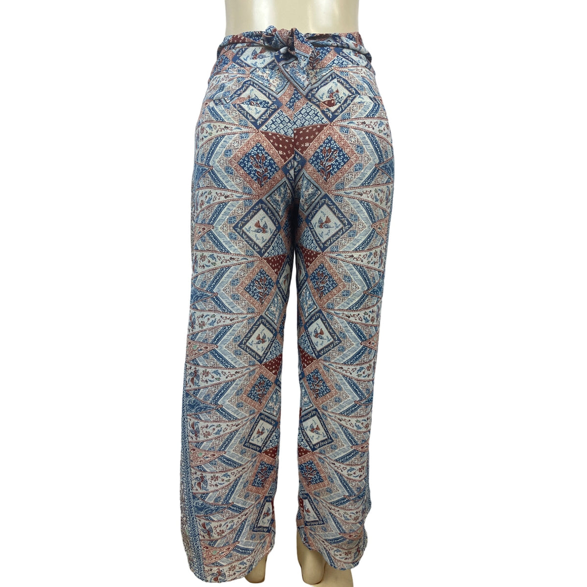 Anthropologie Elevenses Women's Blue and Red Seaflower Print Palazzo Pants Sz 0P