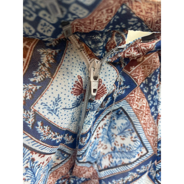 Anthropologie Elevenses Women's Blue and Red Seaflower Print Palazzo Pants Sz 0P