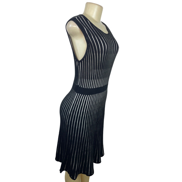 Calvin Klein Black & White Sleeveless Striped Knit Dress Women’s Size M