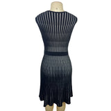 Calvin Klein Black & White Sleeveless Striped Knit Dress Women’s Size M