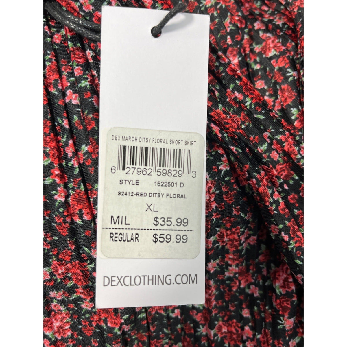 Dex Women's Red Straight Floral Pattern Skirt Sz XL - NWT