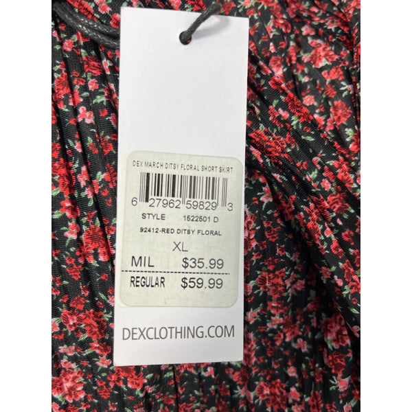 Dex Women's Red Straight Floral Pattern Skirt Sz XL - NWT