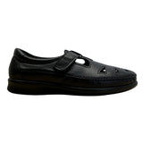 SAS Womens Black Leather Cut-Out Design & Adjustable Strap Comfort Shoes Size 9M
