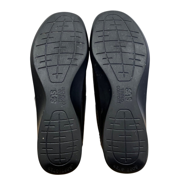 SAS Womens Black Leather Cut-Out Design & Adjustable Strap Comfort Shoes Size 9M