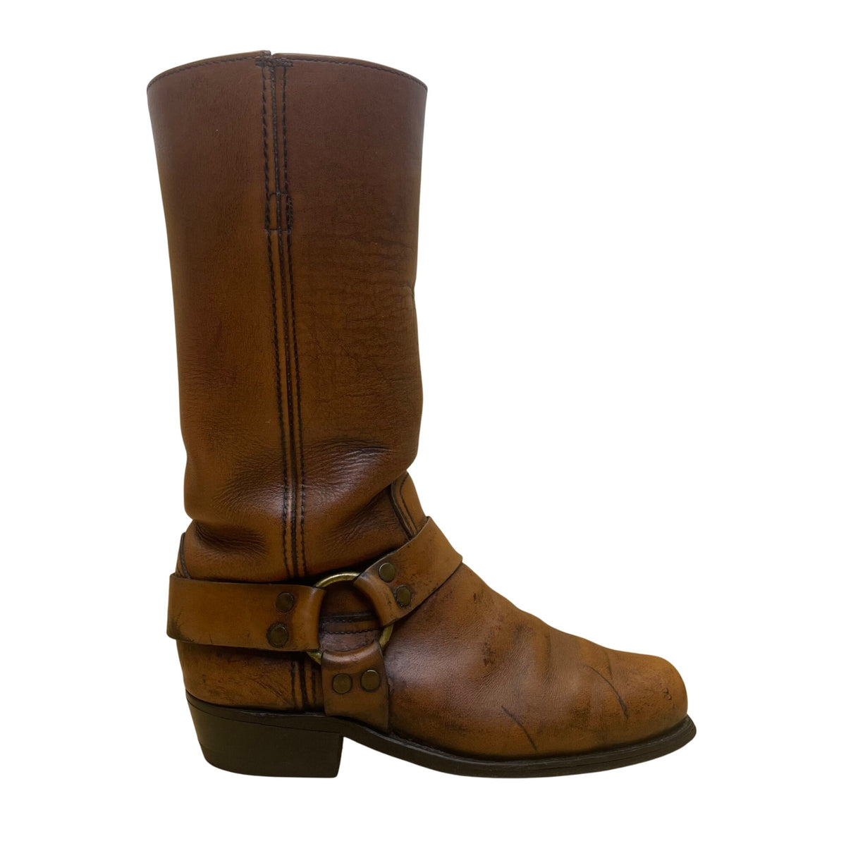 Vintage Frye Men’s Brown Leather Harness Handcrafted Mid-Calf Boots Sz 8.5D