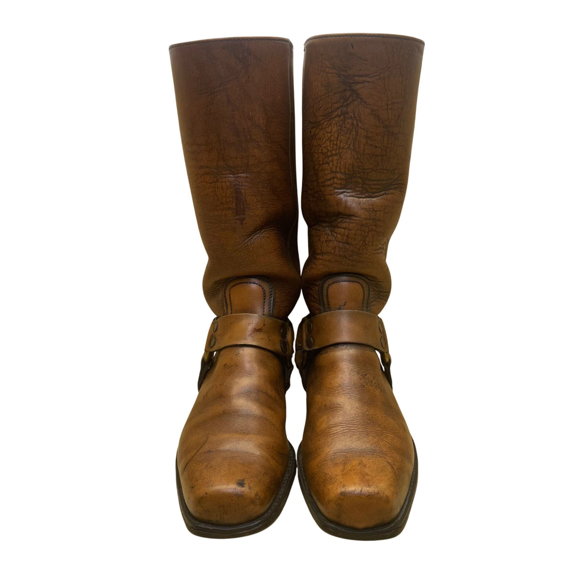 Vintage Frye Men’s Brown Leather Harness Handcrafted Mid-Calf Boots Sz 8.5D