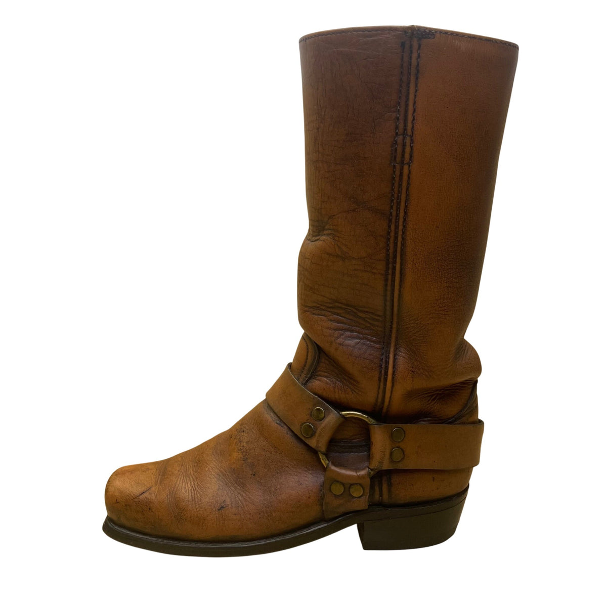 Vintage Frye Men’s Brown Leather Harness Handcrafted Mid-Calf Boots Sz 8.5D