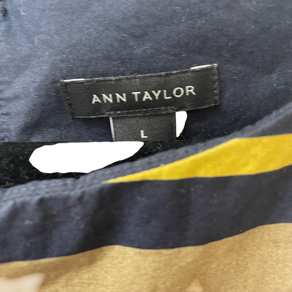 Ann Taylor Womens Multicolor Cotton Striped Sleeveless Maxi Dress With Sash Belt Size L