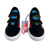 Vans X The Simpsons Kids El Barto Black & Red Canvas Flat Sneakers Size 10 - New